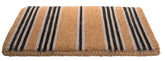 Printed Coir Doormat, Black Stripes, 18-Inch by 30-Inch